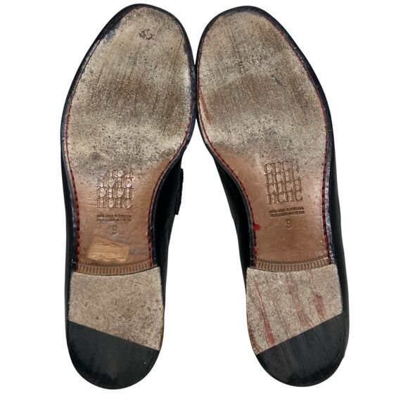 Carolina Herrera‎ Black Leather Doma Insignia Cut Out Horsebit Loafers main image 8